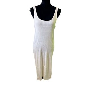 CJLA Womens Cream Ribbed Knit Tank Dress Medium